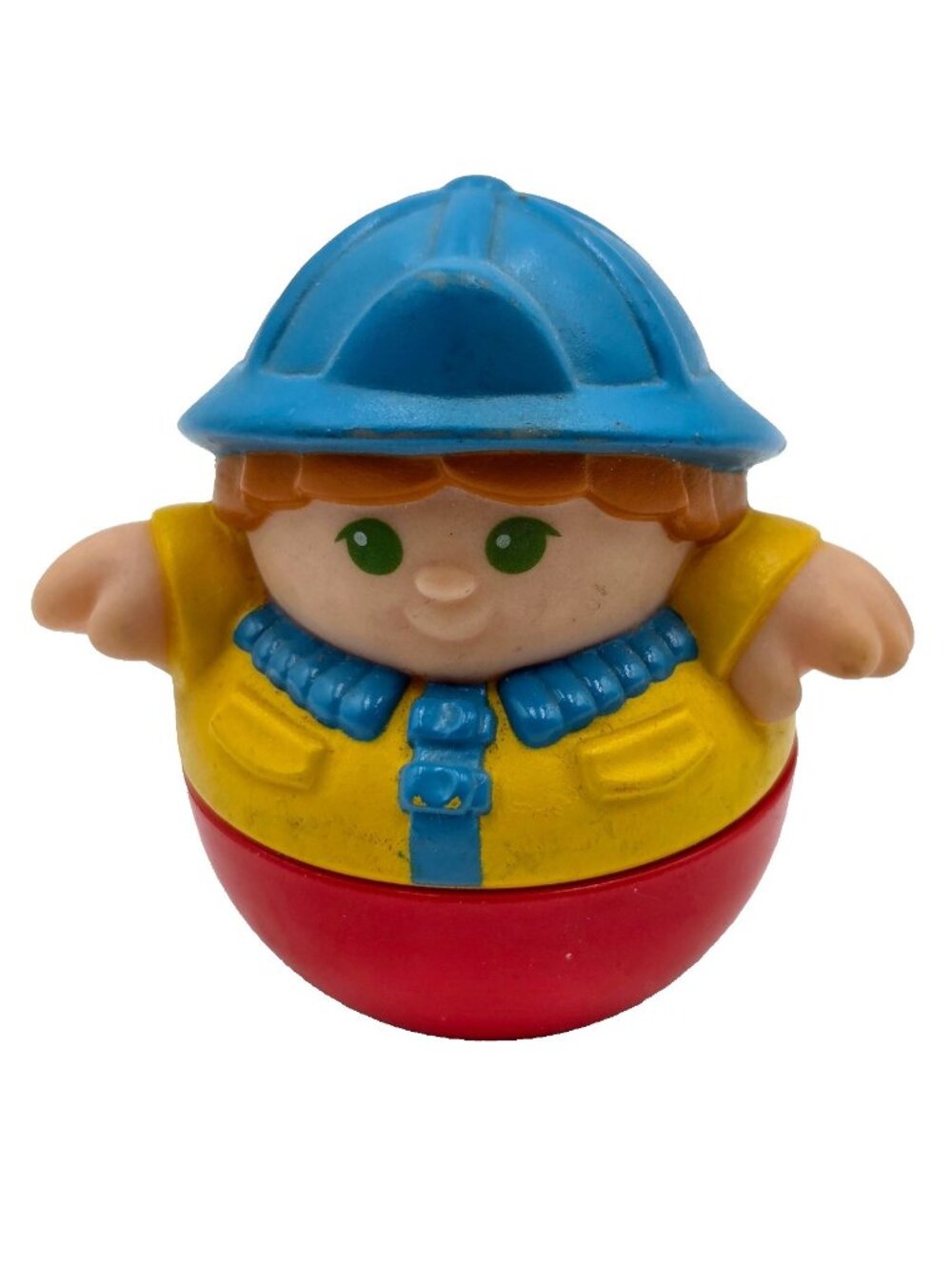 Playskool Weebles Wobble Fireman 1987 Figure Firefighter Girl Hard Hat Toy VTG